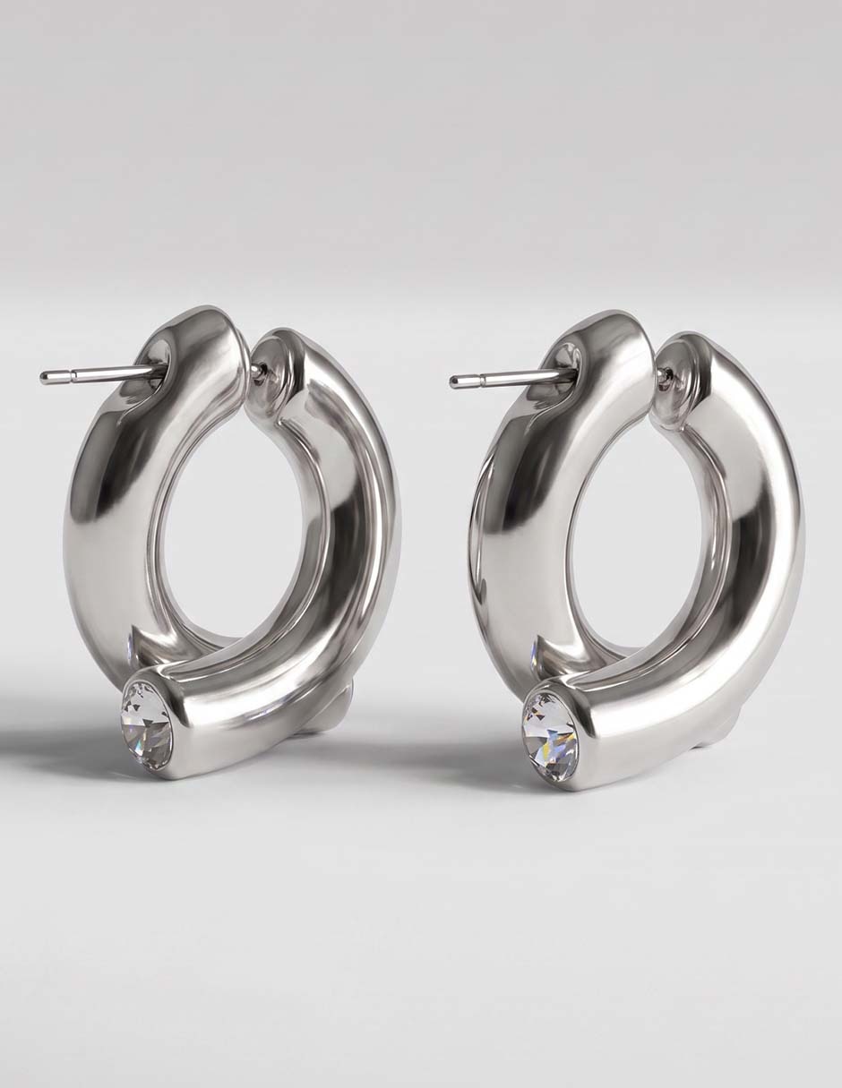 Aretes cortos s map con acabado brillante