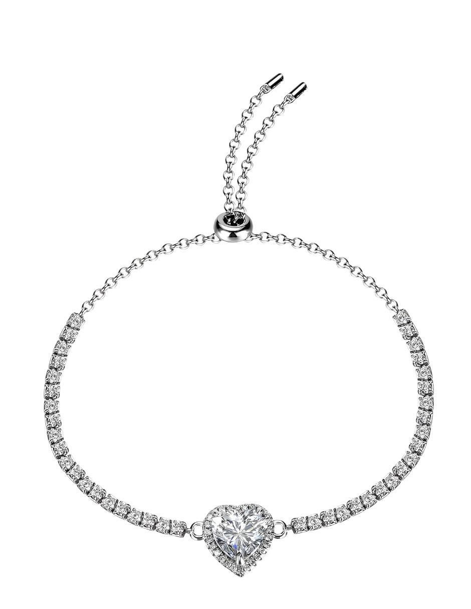 Pulsera de plata con moissanita P 925 acabado brillante Pulsera de plata con moissanita P 925 acabado brillante