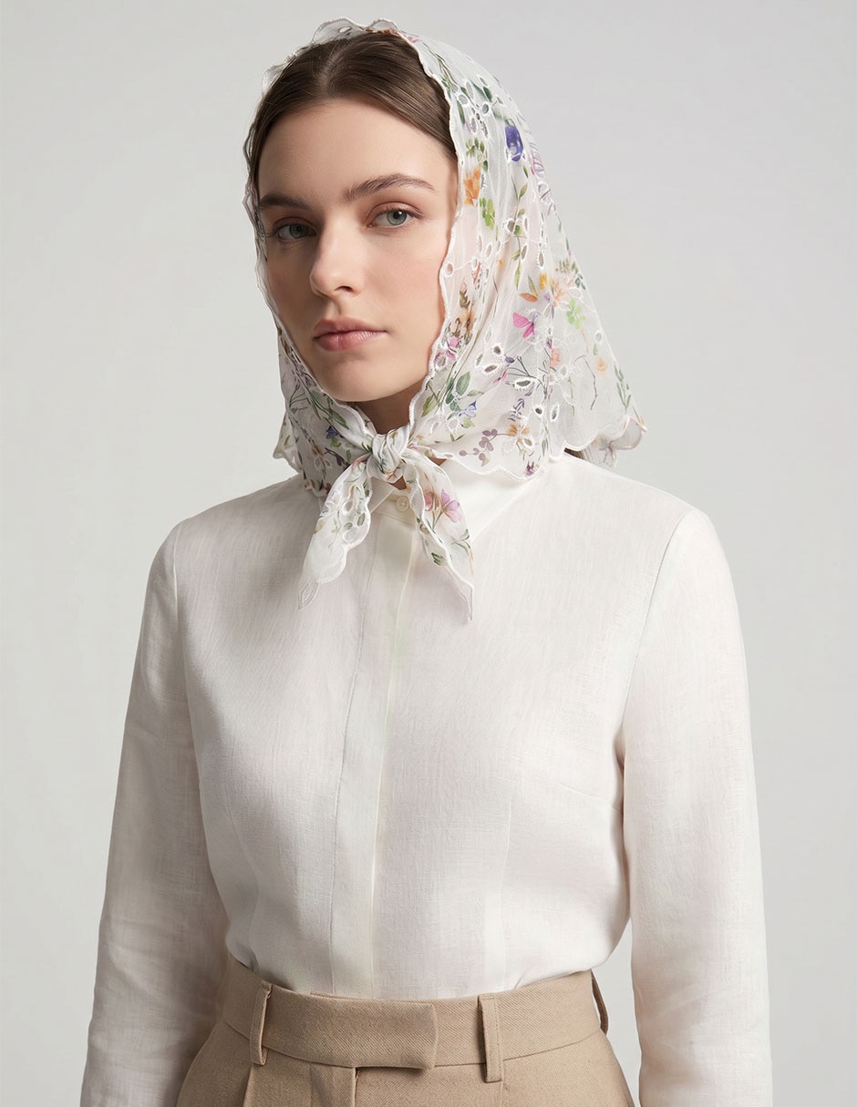 Mascada con estampado floral para mujer 1