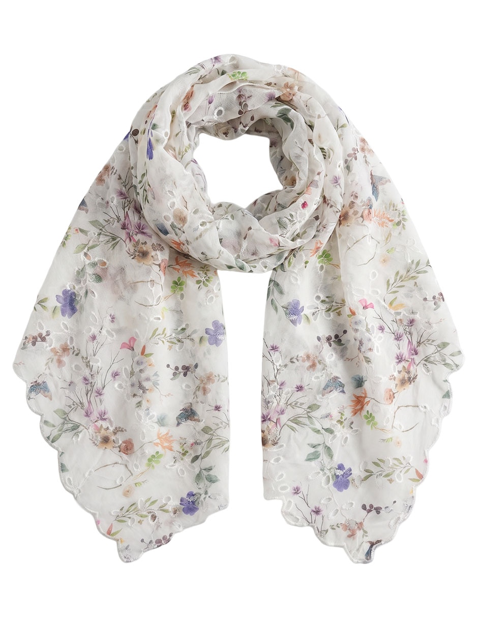 Mascada con estampado floral para mujer 4