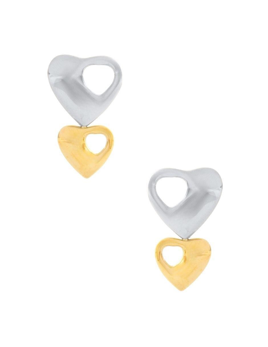 Aretes de corazón con acabado brillante 1