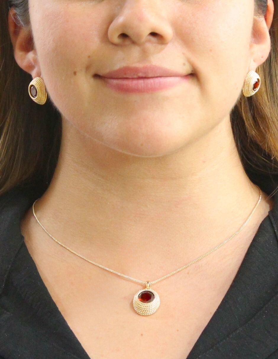 Aretes y collar circular Moda 4