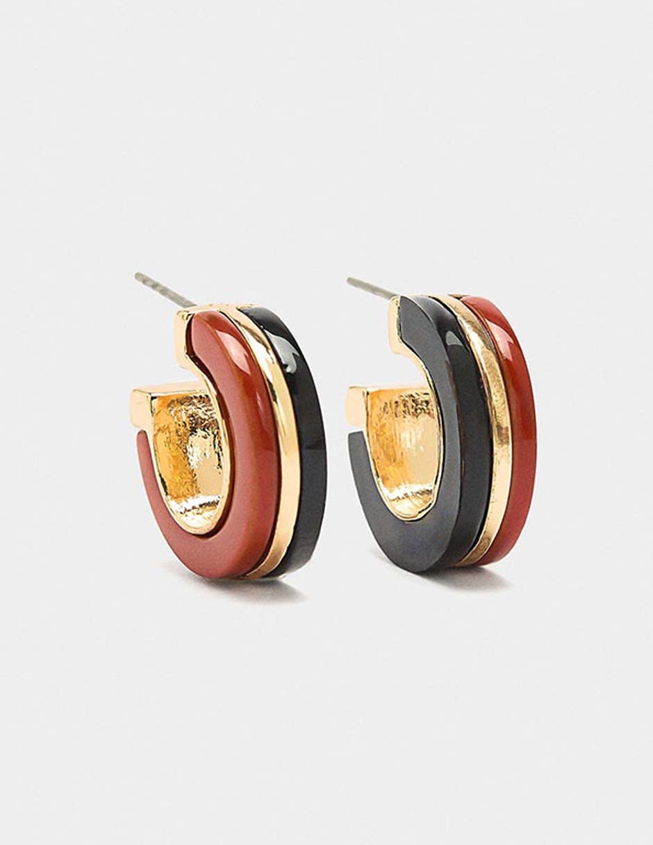 Aretes cortos Funky Harmony con acabado esmaltado Aretes cortos Funky Harmony con acabado esmaltado