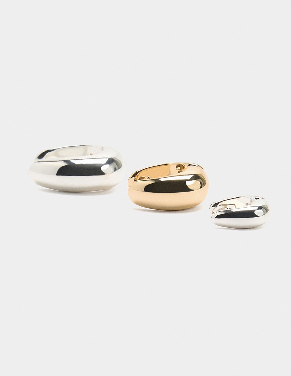 Set de aretes con acabado brillante 2