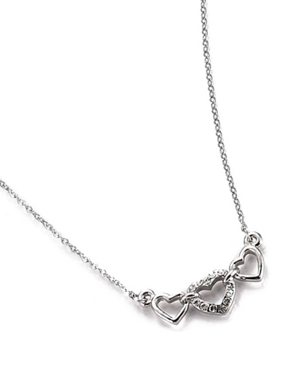 Aretes y collar de corazón cristal 2