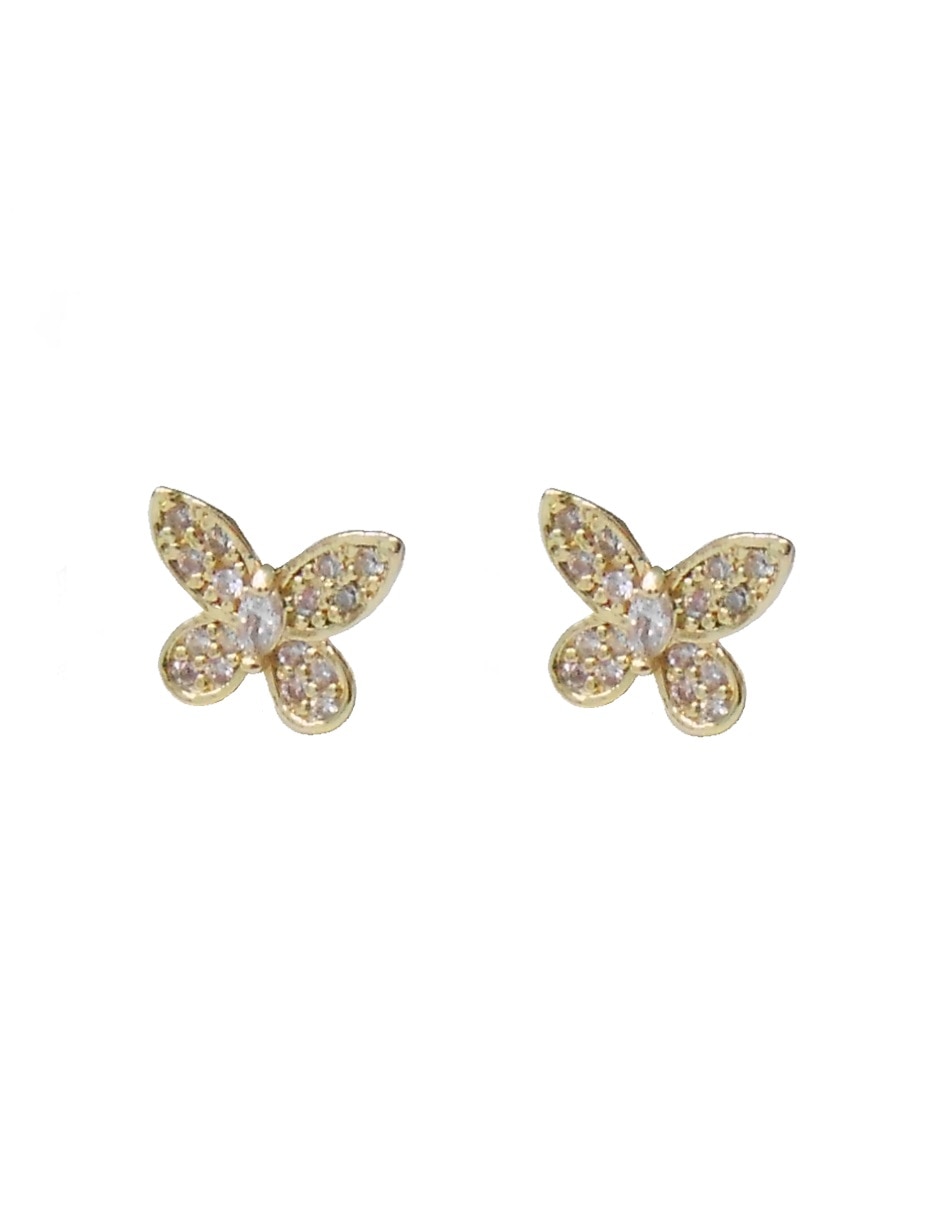 Aretes y collar de mariposa zirconia 3