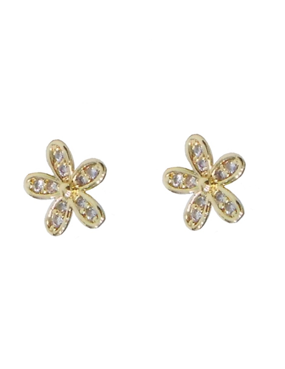 Aretes y collar de flor zirconia 3