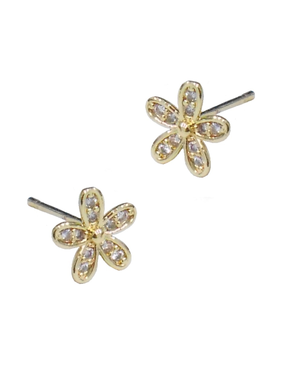 Aretes y collar de flor zirconia 4