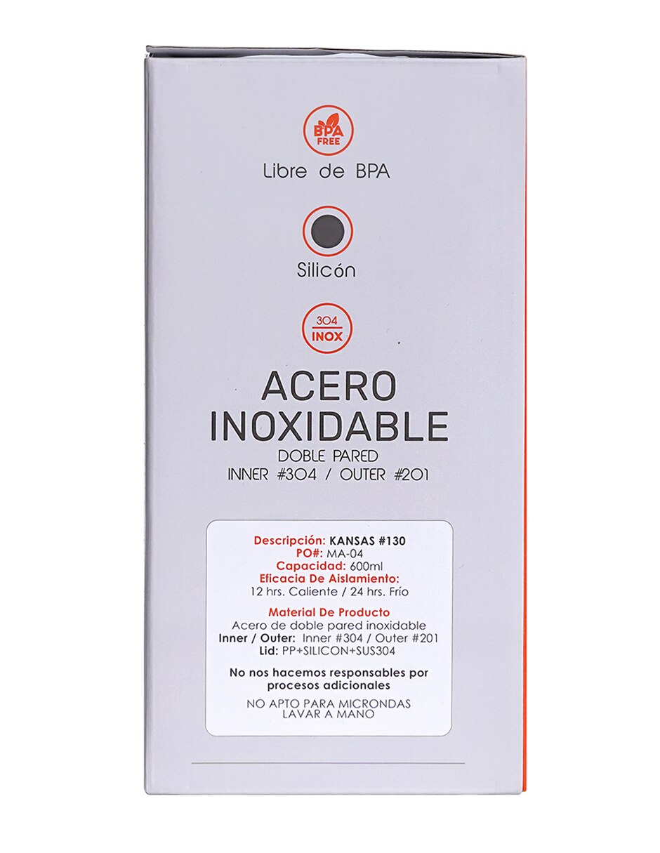 Termo de acero inoxidable con tapa a presión 5