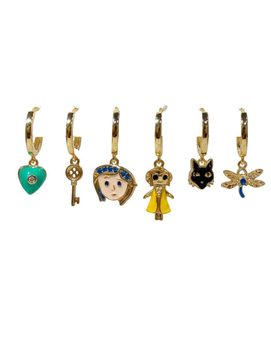 Set de aretes Caroline de oro laminado con acabado pulido Set de aretes Caroline de oro laminado con acabado pulido