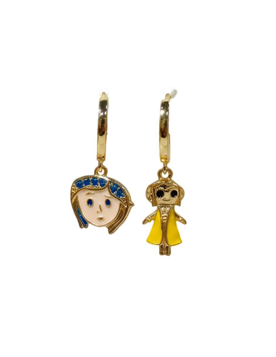 Set de aretes Caroline de oro laminado con acabado pulido 2
