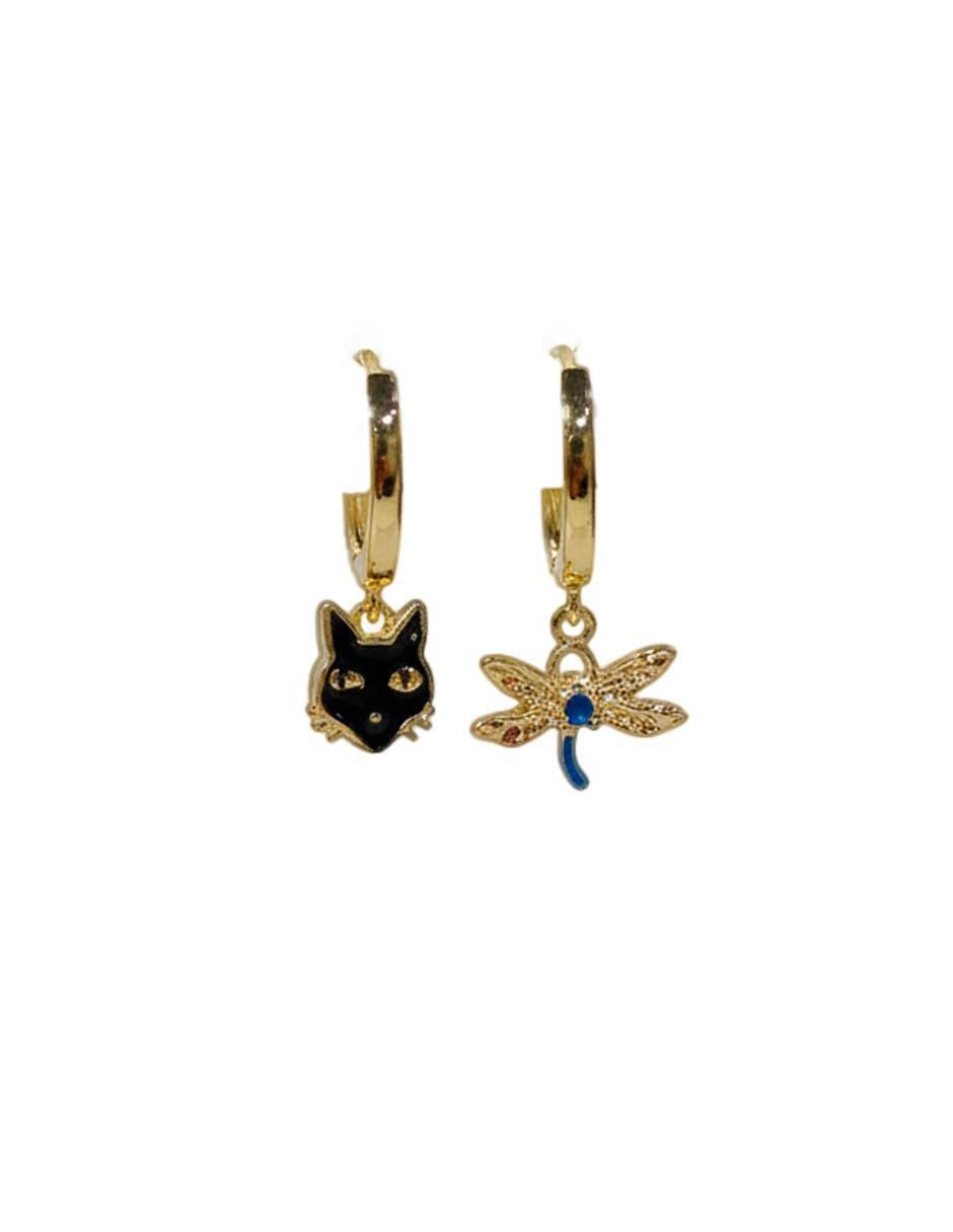 Set de aretes Caroline de oro laminado con acabado pulido 3