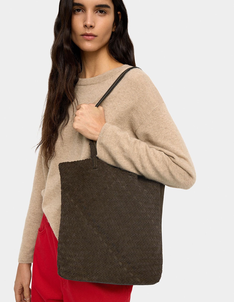 Bolsa shopper de piel para mujer 5