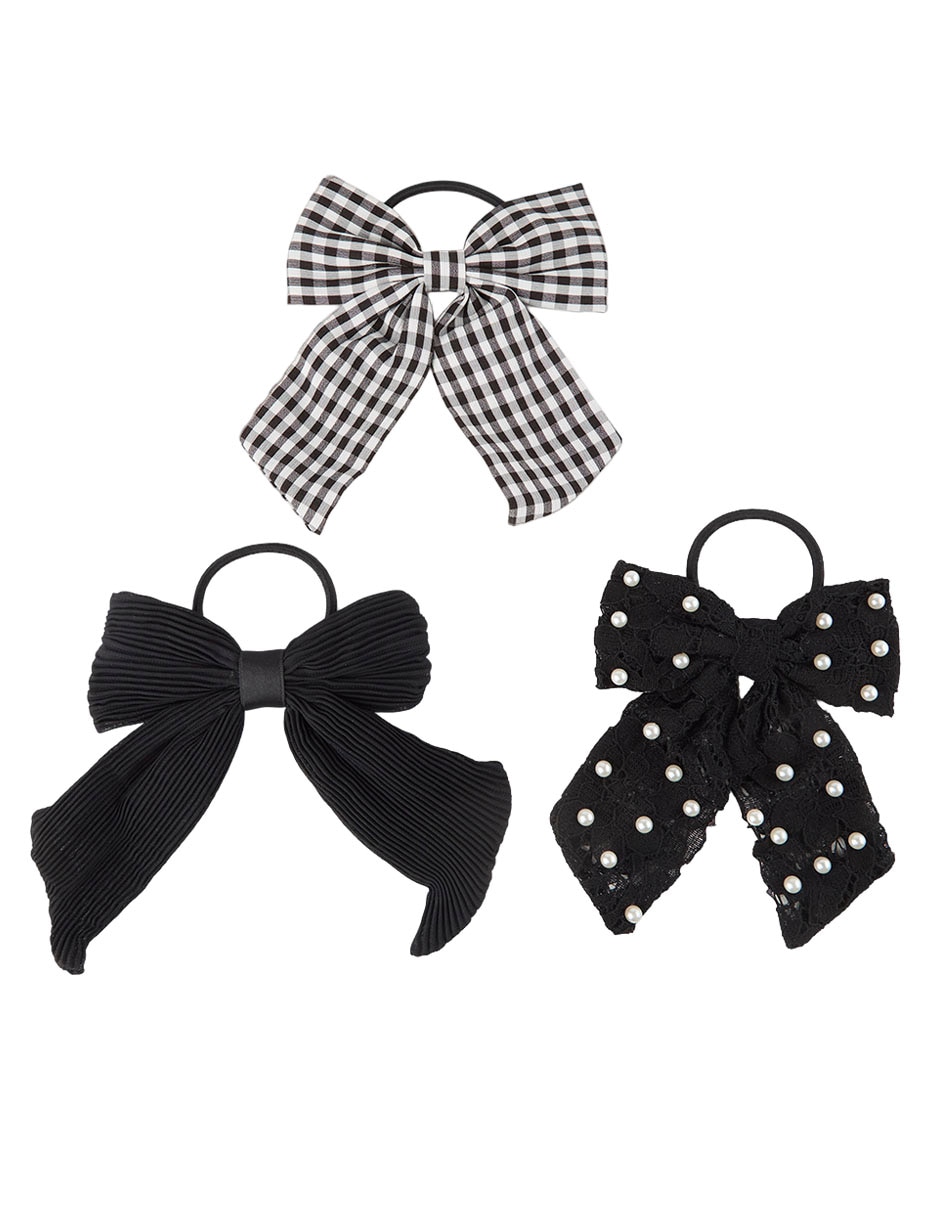 Set de 3 piezas moños para el cabello Map con aplicación pedrería de fantasía