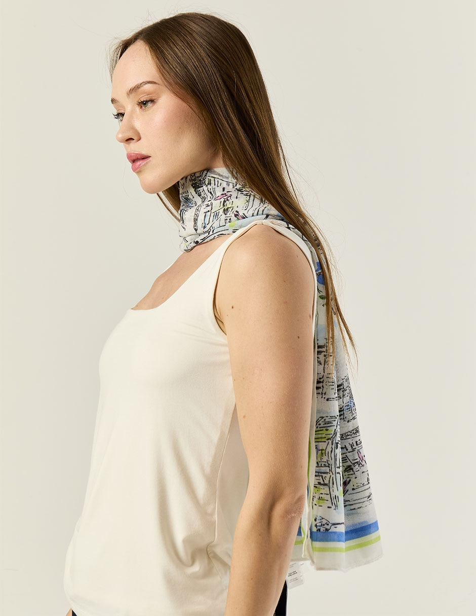 Pashmina "con estampado" gráfico "de" poliéster "para mujer" 1