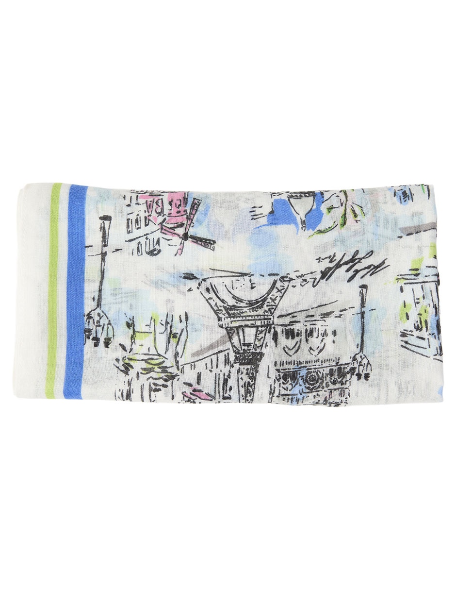 Pashmina 'con estampado' gráfico 'de' poliéster 'para mujer'