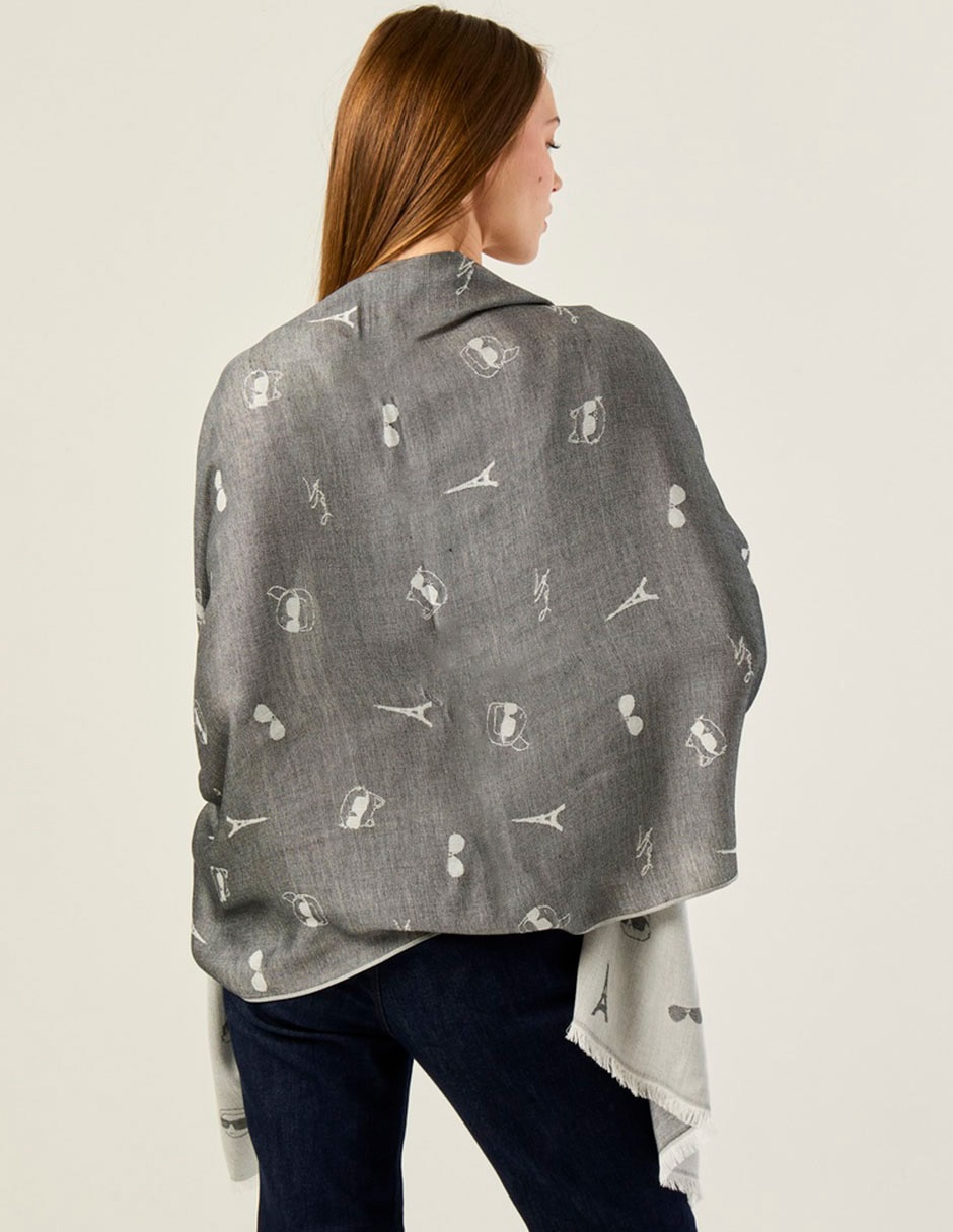 Pashmina 'con estampado' liso 'de' viscosa 'para mujer'