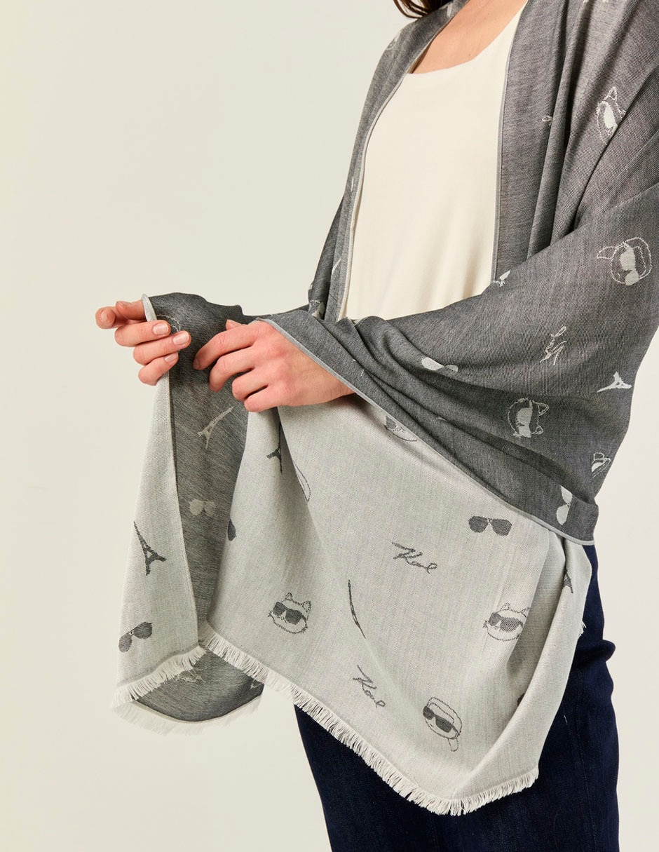 Pashmina "con estampado" liso "de" viscosa "para mujer" 3