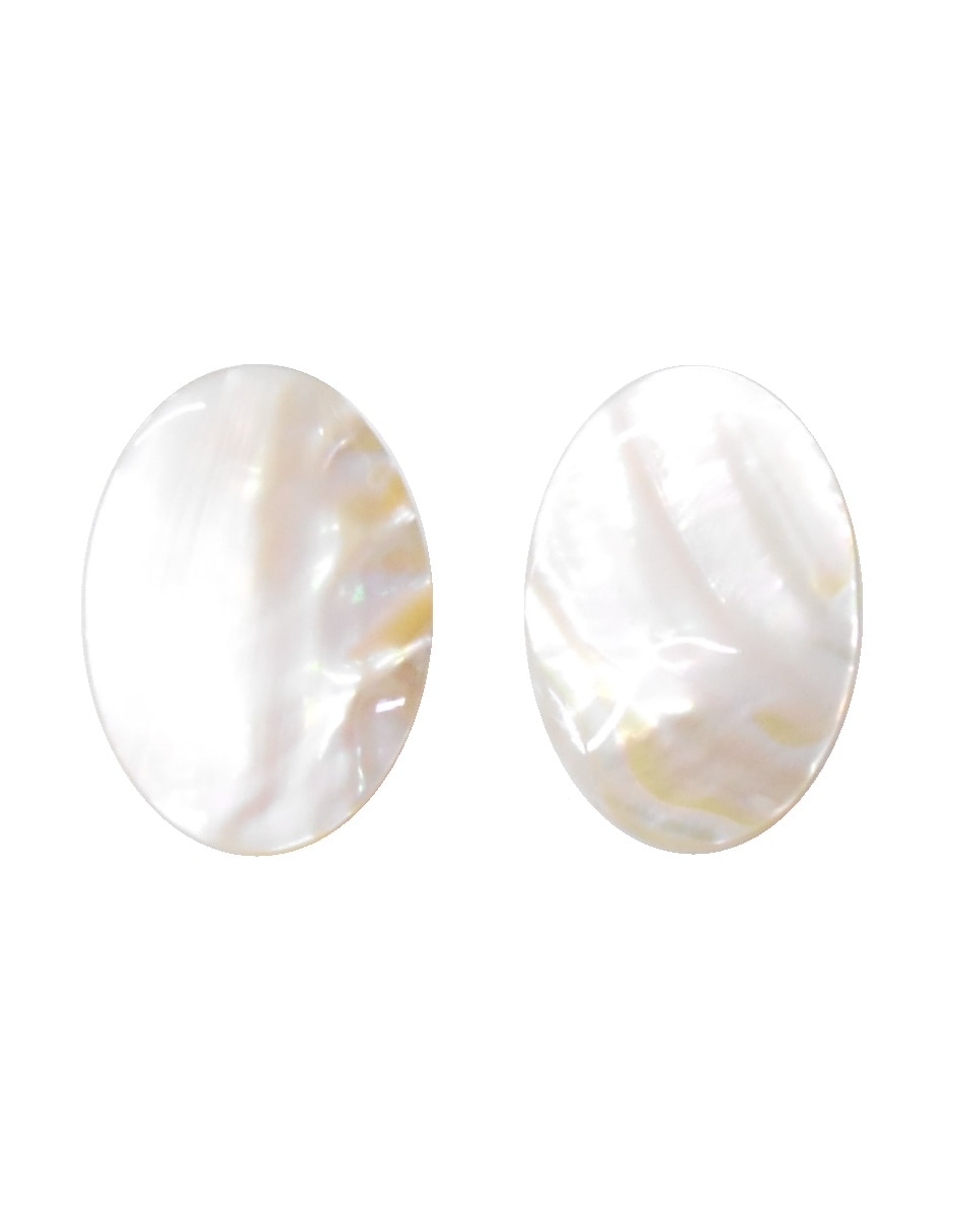 Aretes y collar ovalado concha nácar 4