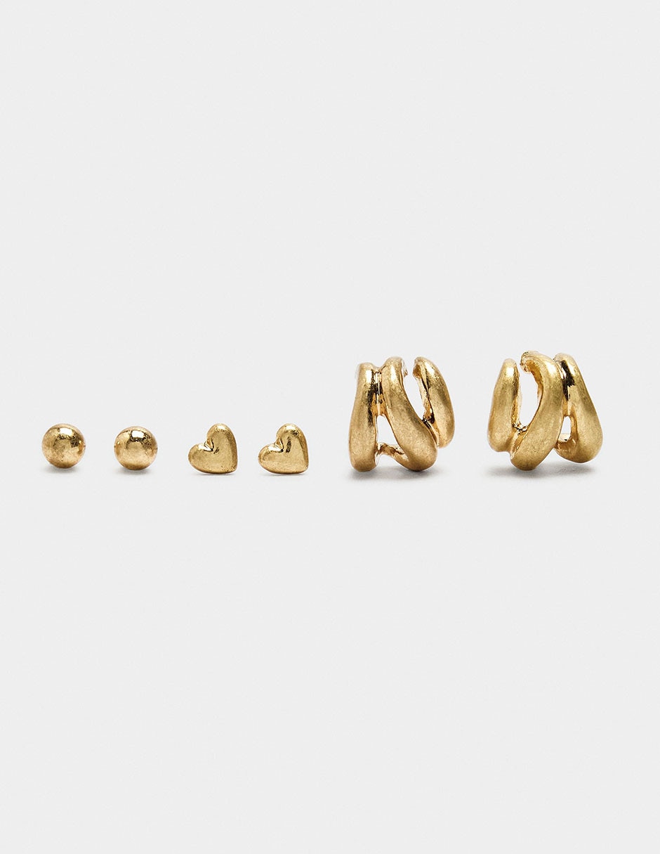 Set de aretes Golden Basics Perla
