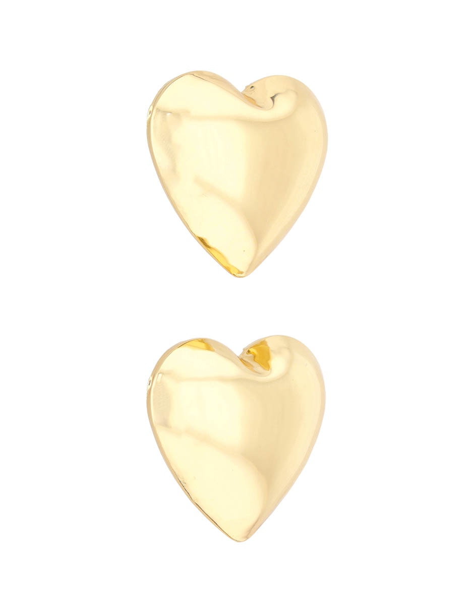 Aretes Largos De Corazón Map Con Acabado Pulido