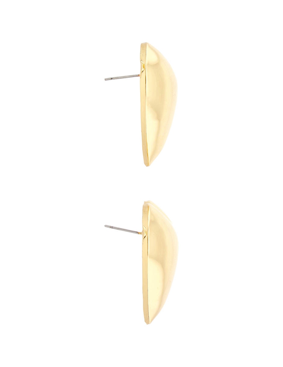Aretes Largos De Corazón Map Con Acabado Pulido