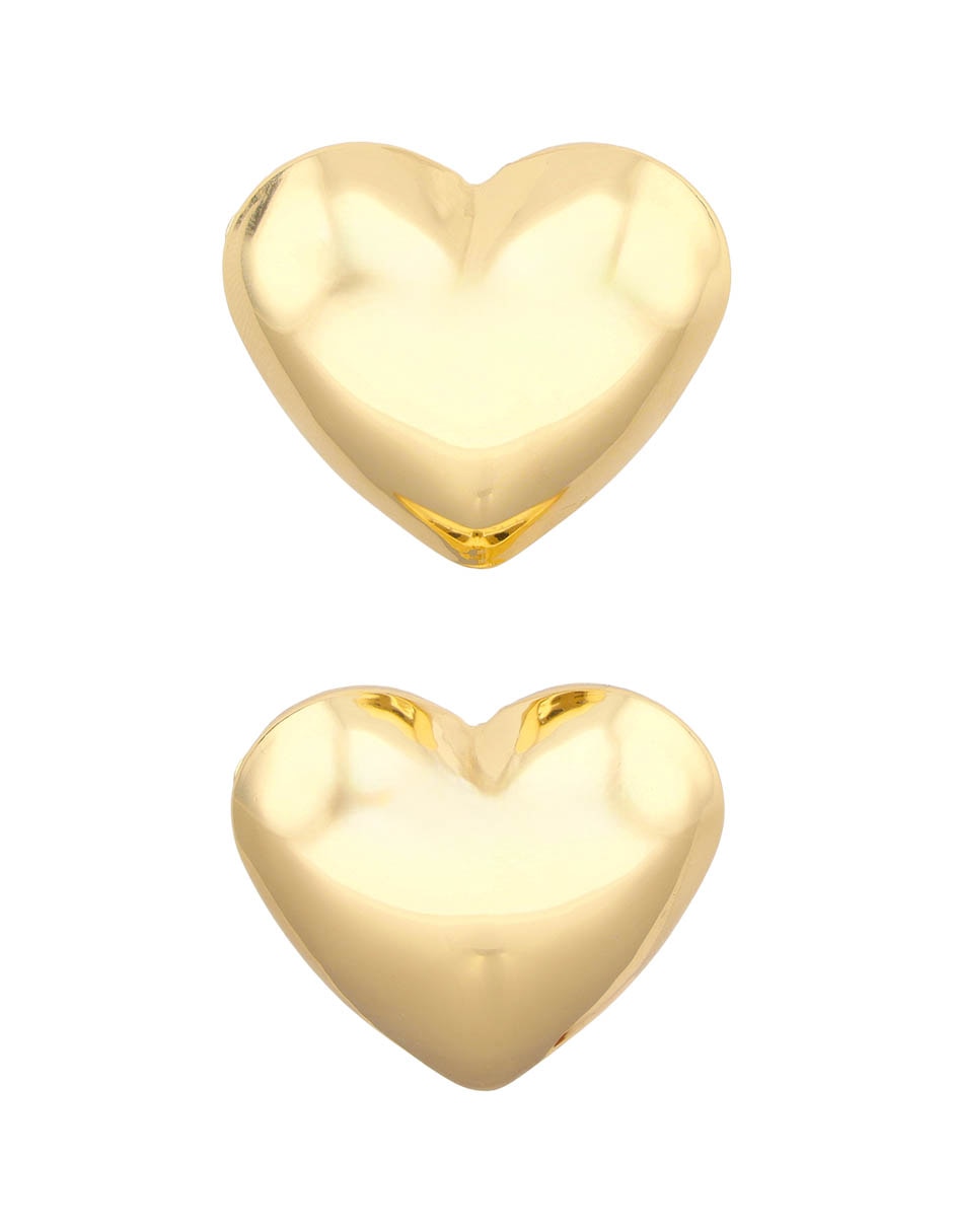Aretes Largos De Corazón Con Acabado Pulido
