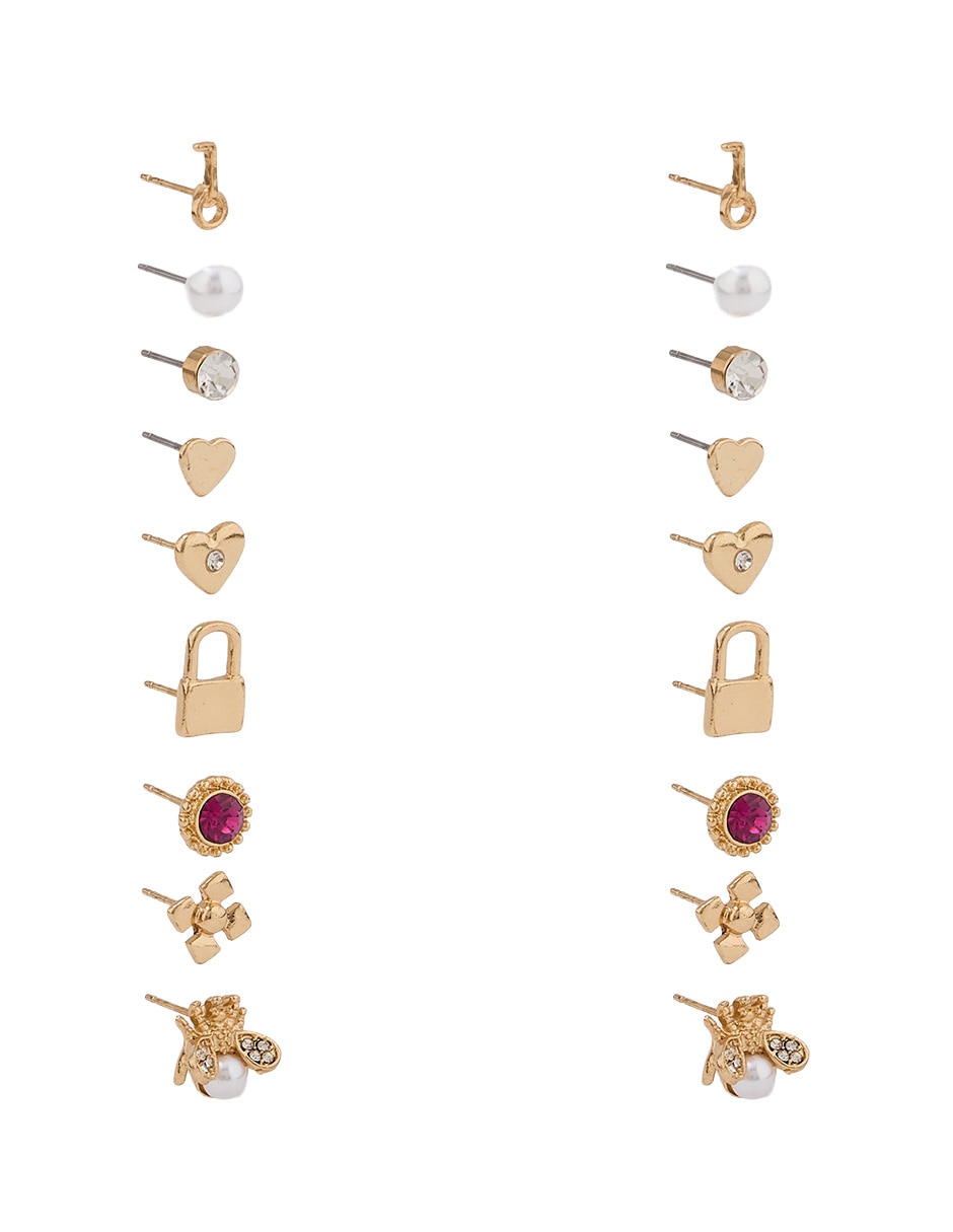 Set De Aretes Con Acabado Brillante 2