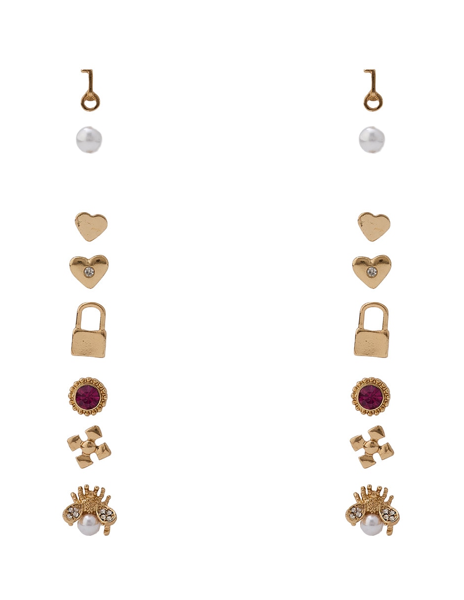Set De Aretes Con Acabado Brillante