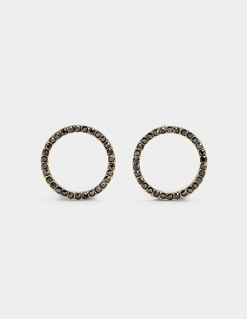 Aretes circulares Golden Delicates con acabado liso Aretes circulares Golden Delicates con acabado liso