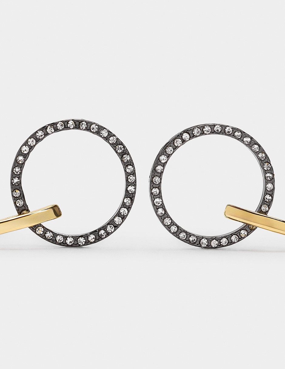 Aretes cortos Parfois Golden Delicates circonita
