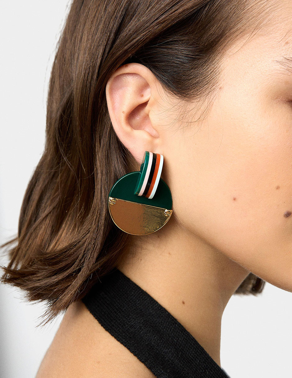 Aretes cortos circulares Funky Harmony 3