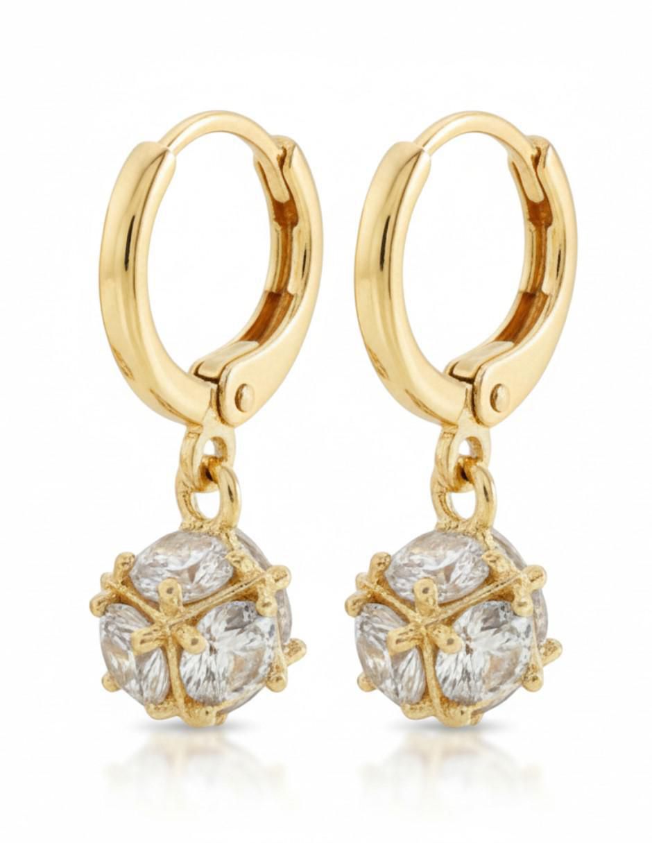 Aretes de oro laminado 18 K con acabado chapa de oro
