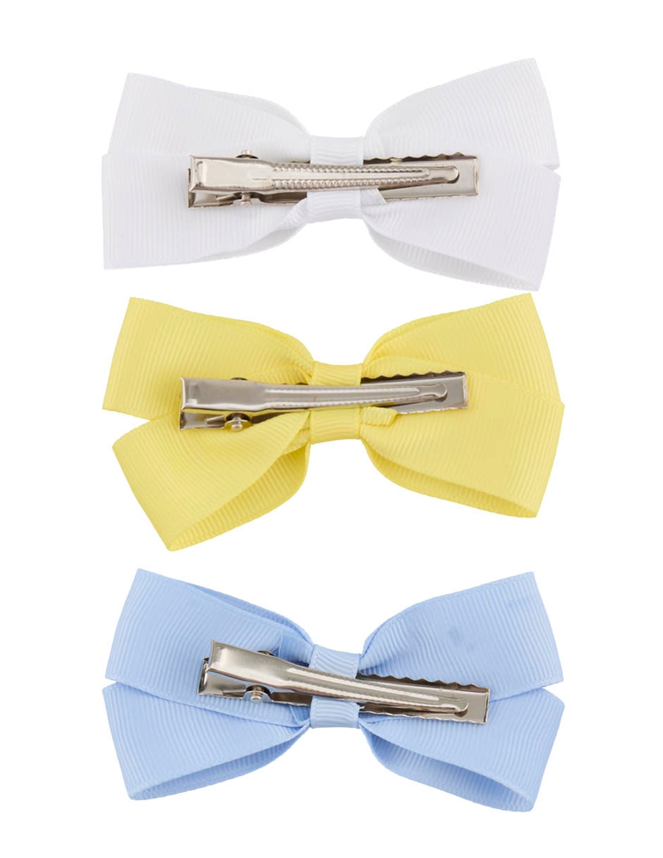 Set moño 6 piezas que incluye moños para cabello Fiorella con aplicación broche