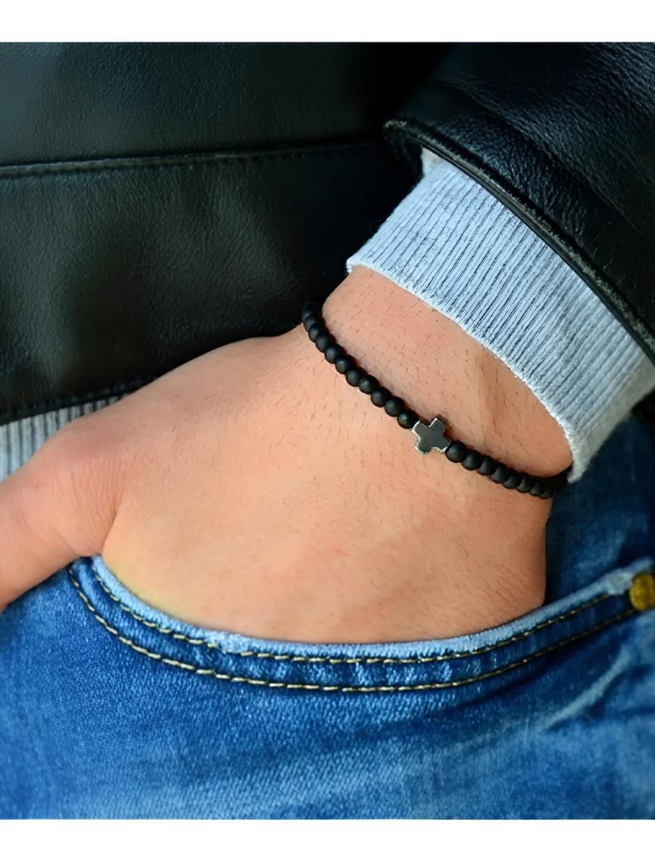 Pulsera con obsidiana acabado brillante 4