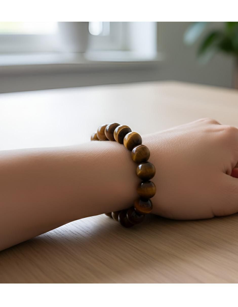 Pulsera con ojo de tigre acabado brillante 5