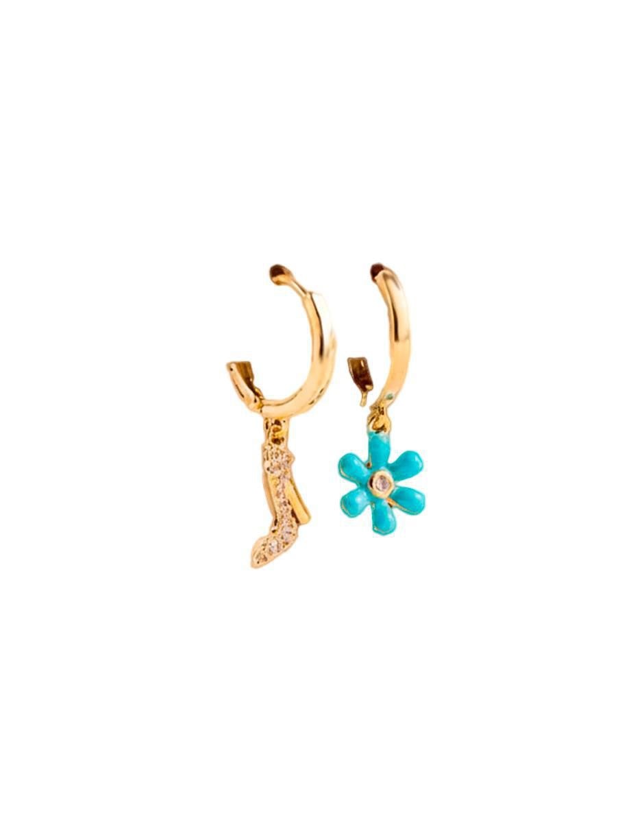 Set de aretes Barbie de oro laminado 9 k con acabado brillante 3