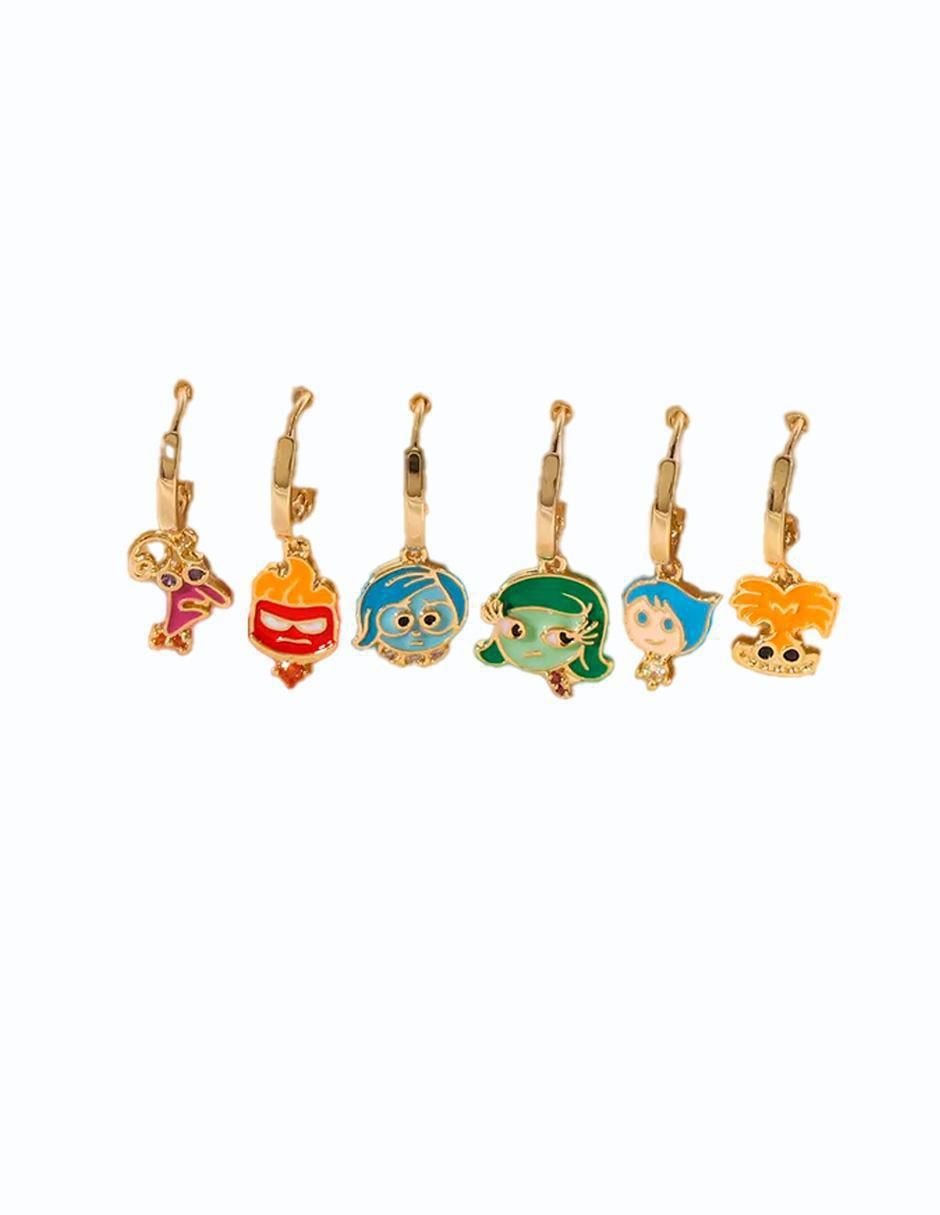 Set de aretes de oro laminado 9 k con acabado brillante
