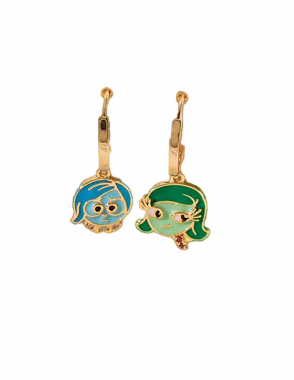 Set de aretes de oro laminado 9 k con acabado brillante 2