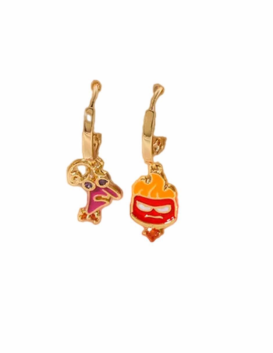 Set de aretes de oro laminado 9 k con acabado brillante 3
