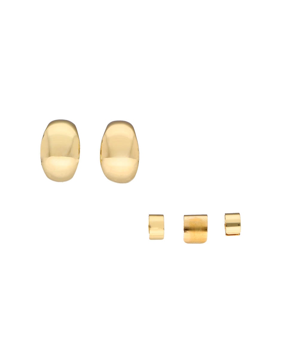 Set de aretes con acabado brillante 1