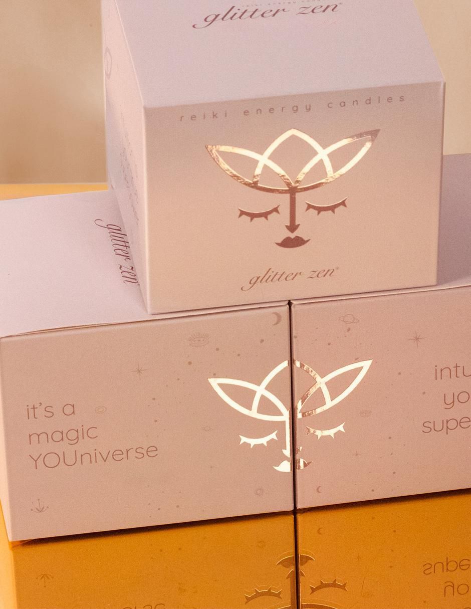 Kit de vela Glitter Zen Mystic Bundles 3 piezas aroma blackberry cedar