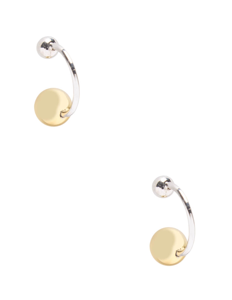Aretes de aro circulares Map con acabado brillante