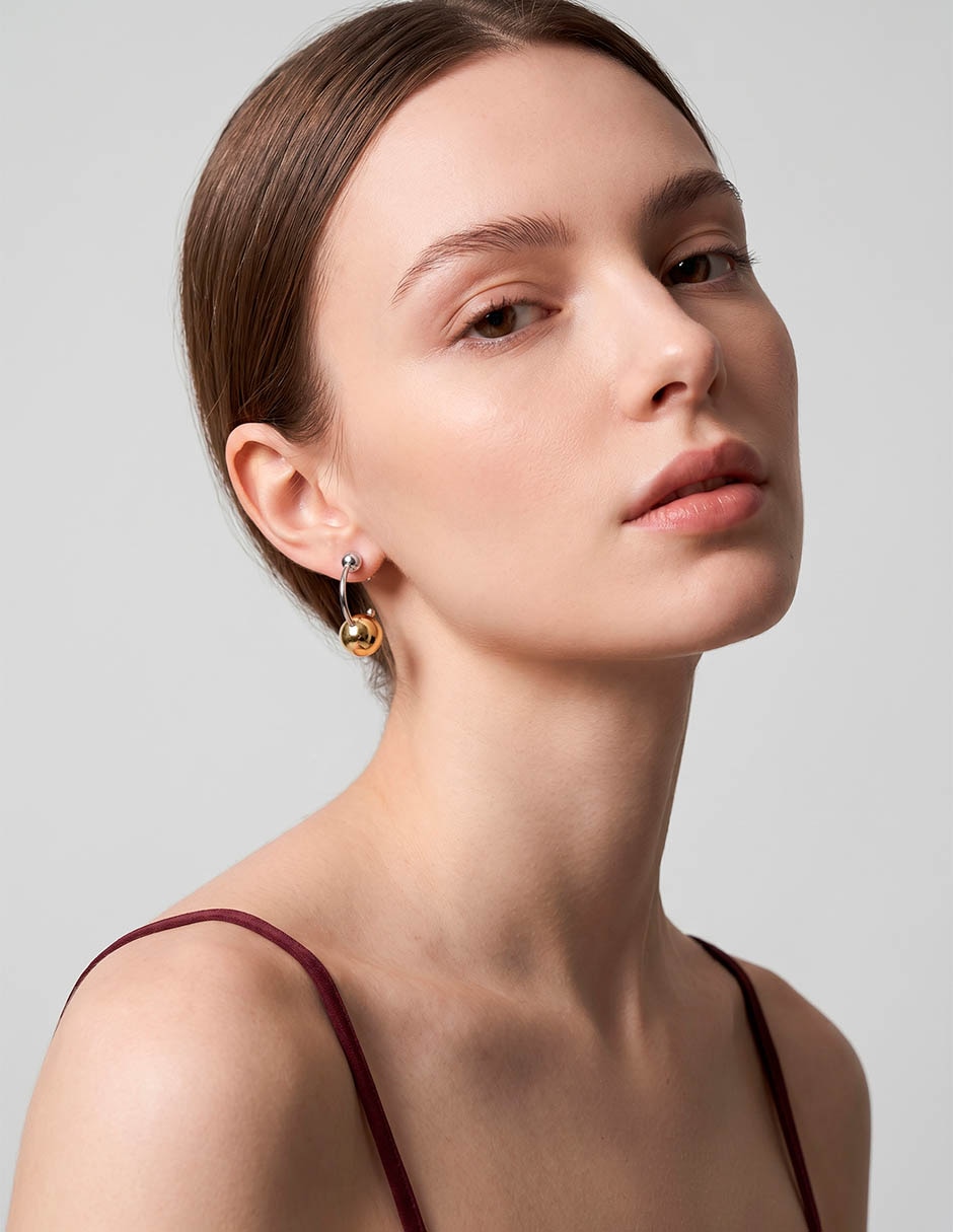 Aretes de aro circulares Map con acabado brillante