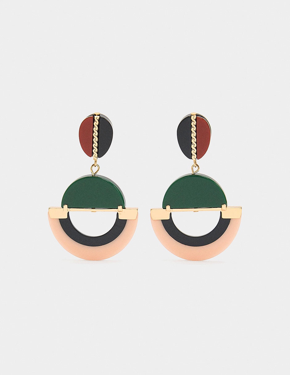 Aretes largos Funky Harmony con acabado brillante Aretes largos Funky Harmony con acabado brillante