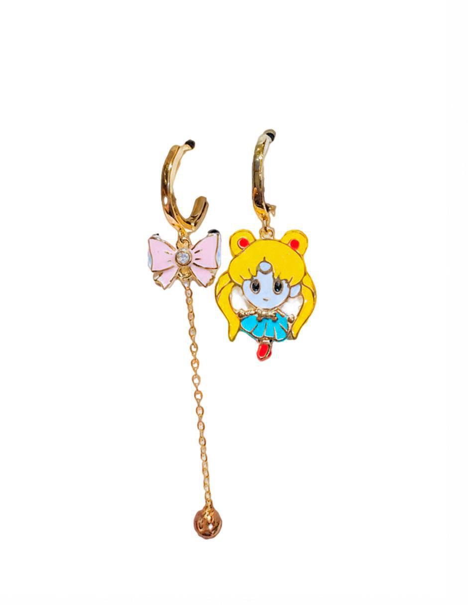 Set de aretes Sailor Moon Anime de oro laminado 10 K 3