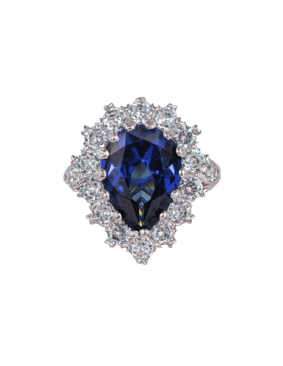 Anillo de gota P 925 de plata zirconia cúbica baño de rodio Anillo de gota P 925 de plata zirconia cúbica baño de rodio