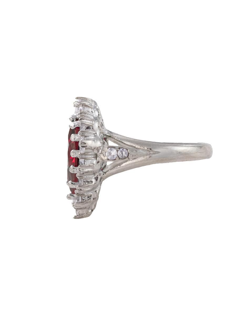 Anillo de gota P 925 de plata zirconia cúbica baño de rodio 5