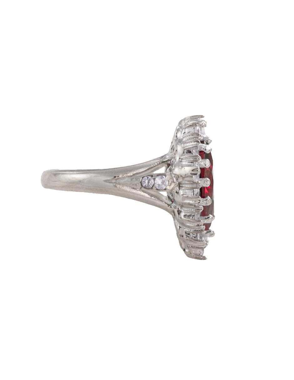 Anillo de gota P 925 de plata zirconia cúbica baño de rodio 4