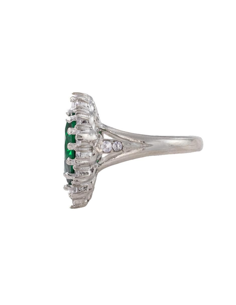 Anillo de gota P 925 de plata zirconia cúbica baño de rodio 5